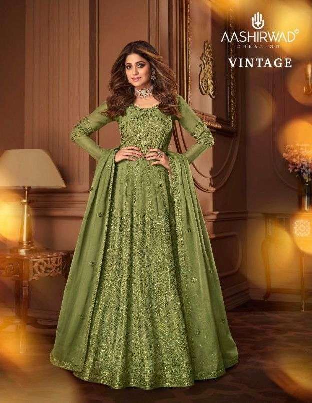 aashirwad vintage series 8683-8687 real georgette suit 