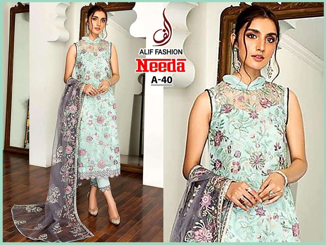 ALIF FASHION NEEDA A-40 DESIGNER FAUX GEORGETTE SUIT 