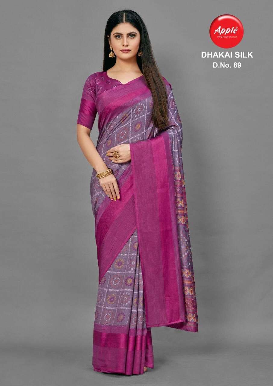 apple dhakai silk 4 colors matching saree