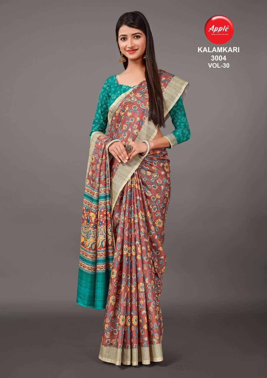 apple kalamkari vol 30 series 3001-3008 manipuri saree