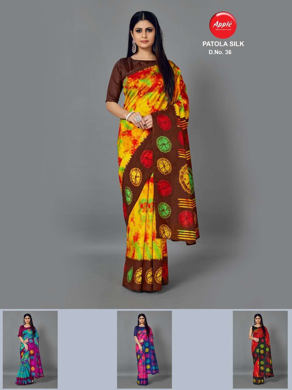 apple patola silk 12 design 4 colour matching saree