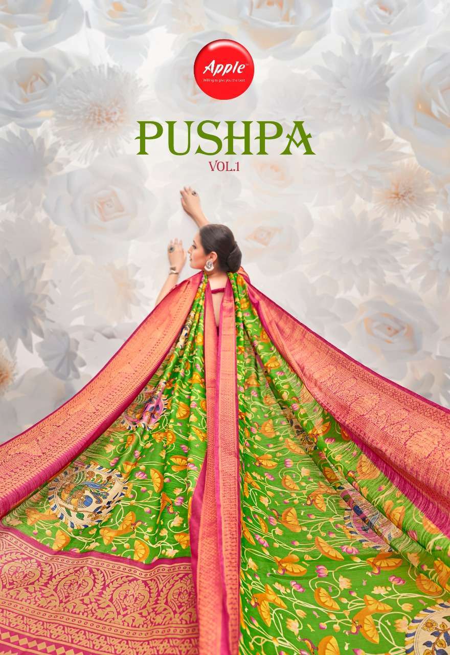 apple pushpa vol 1 series 101-108 cotton silk saree