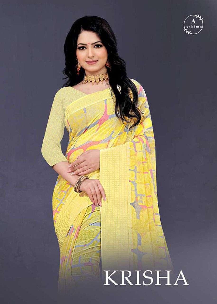 ashima krisha series 351-358 georgette Jacquard border saree