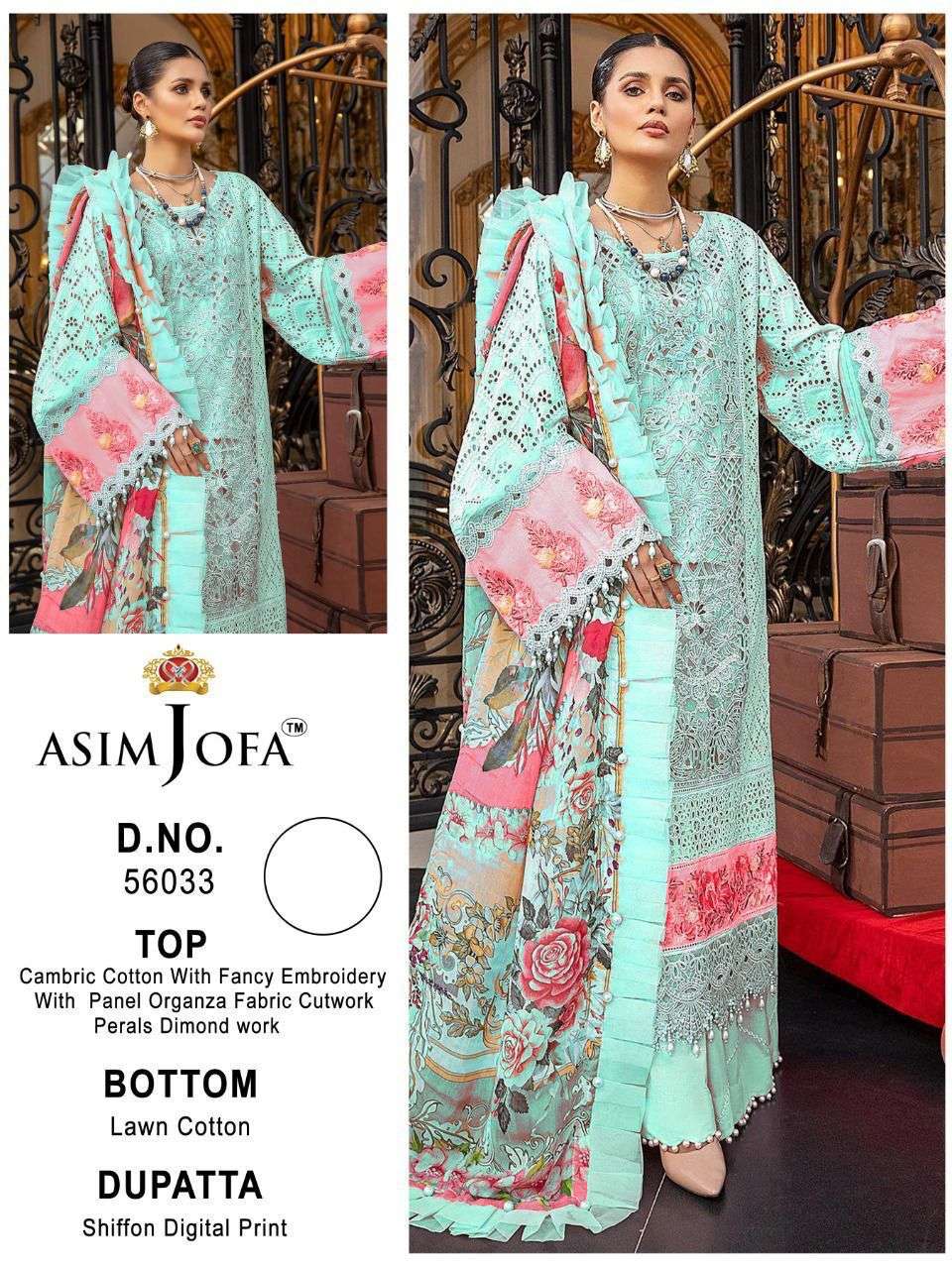 ASIM JOFA 56033 DESIGNER PURE CAMBRIC COTTON SUIT 