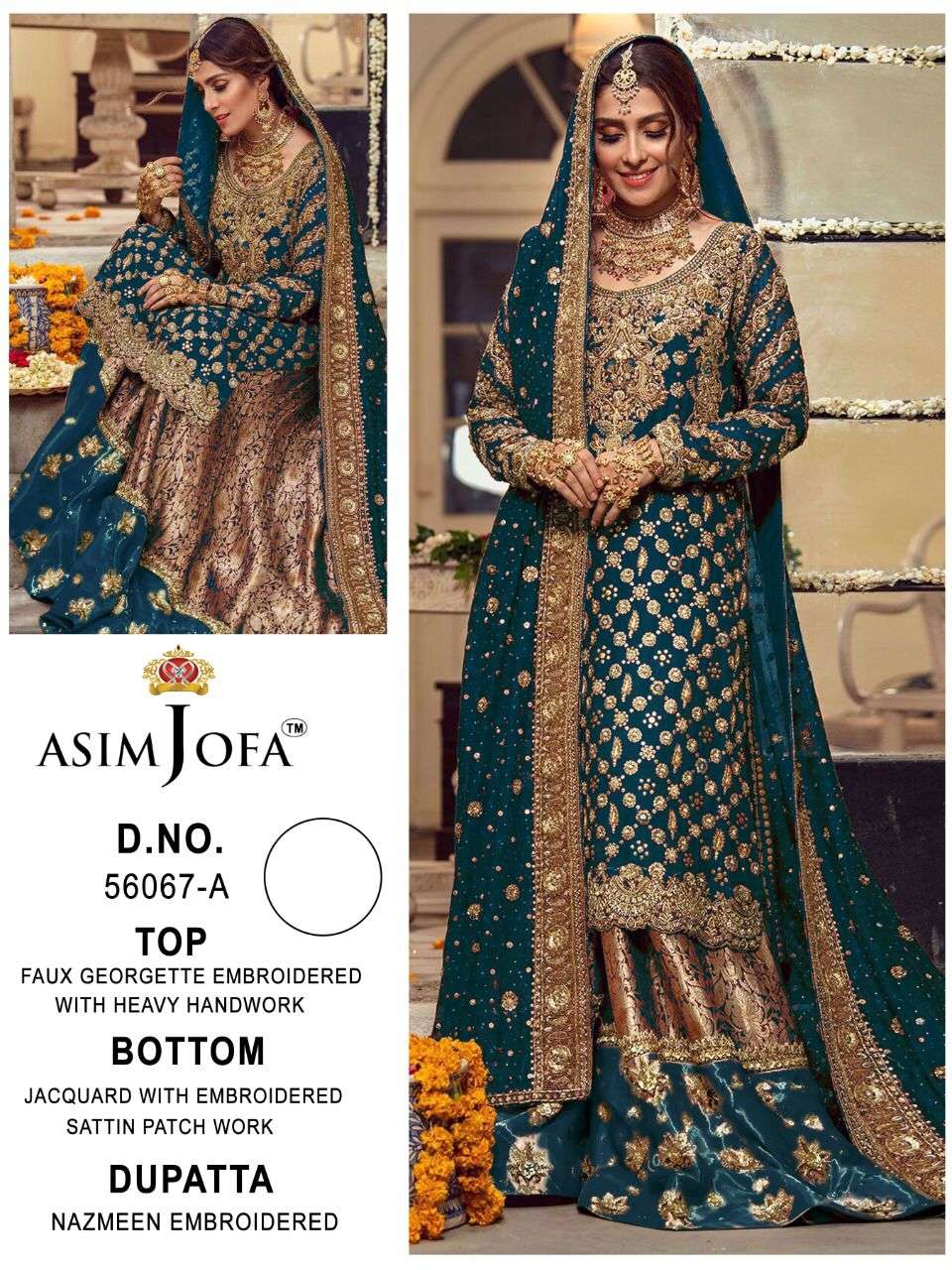 ASIM JOFA 56067 COLOURS DESIGNER FAUX GEORGETTE SUIT 