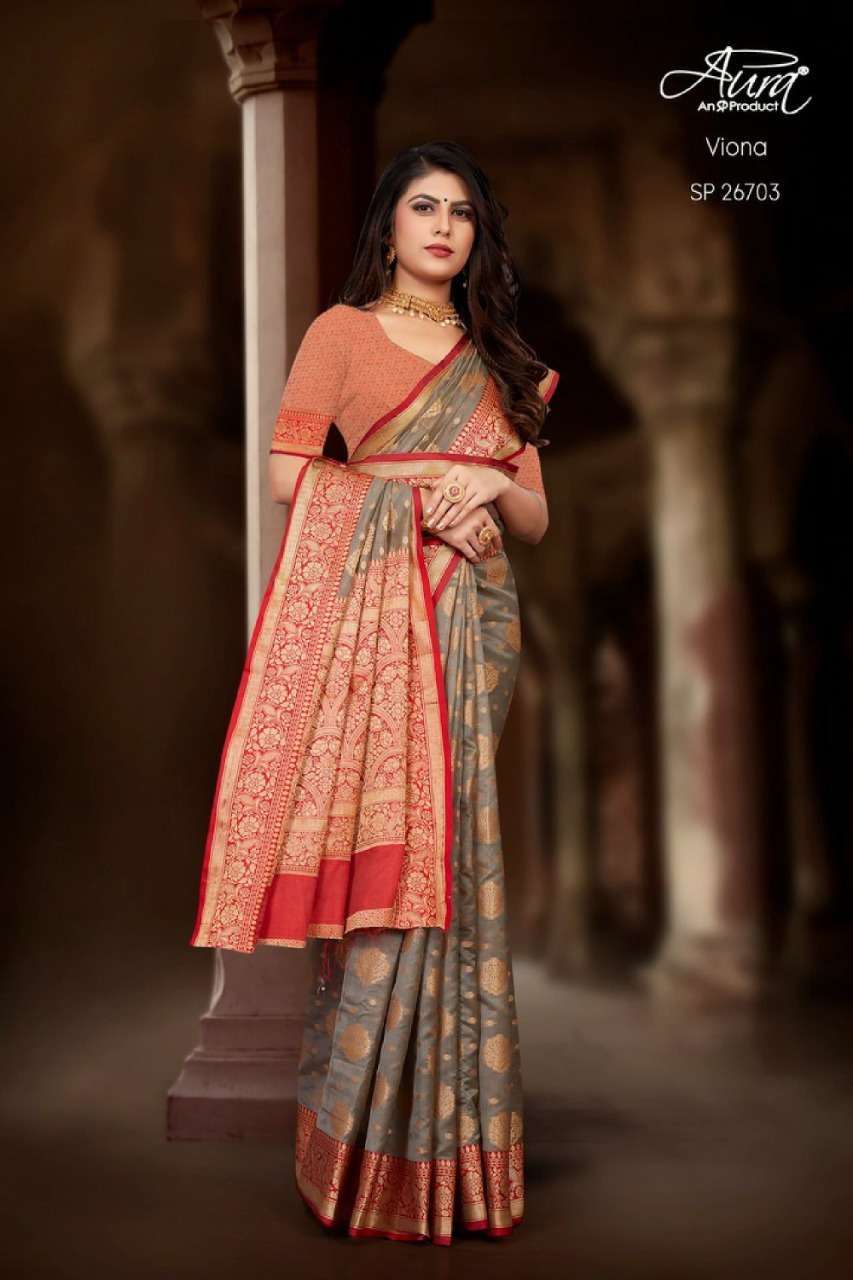 aura viona series 26701-26706 Chanderi Cotton saree