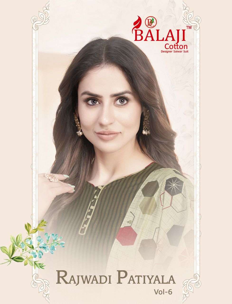 Balaji Rajwadi Patiyala Vol-6 series 6001-6020 Pure Cotton suit