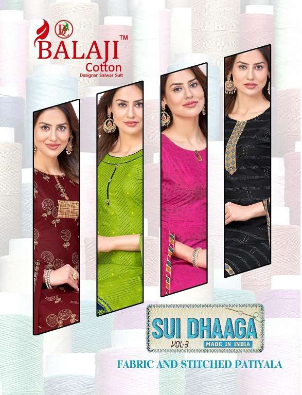 Balaji Sui Dhaga Vol-3 series 3001-3012 Pure Cotton suit 