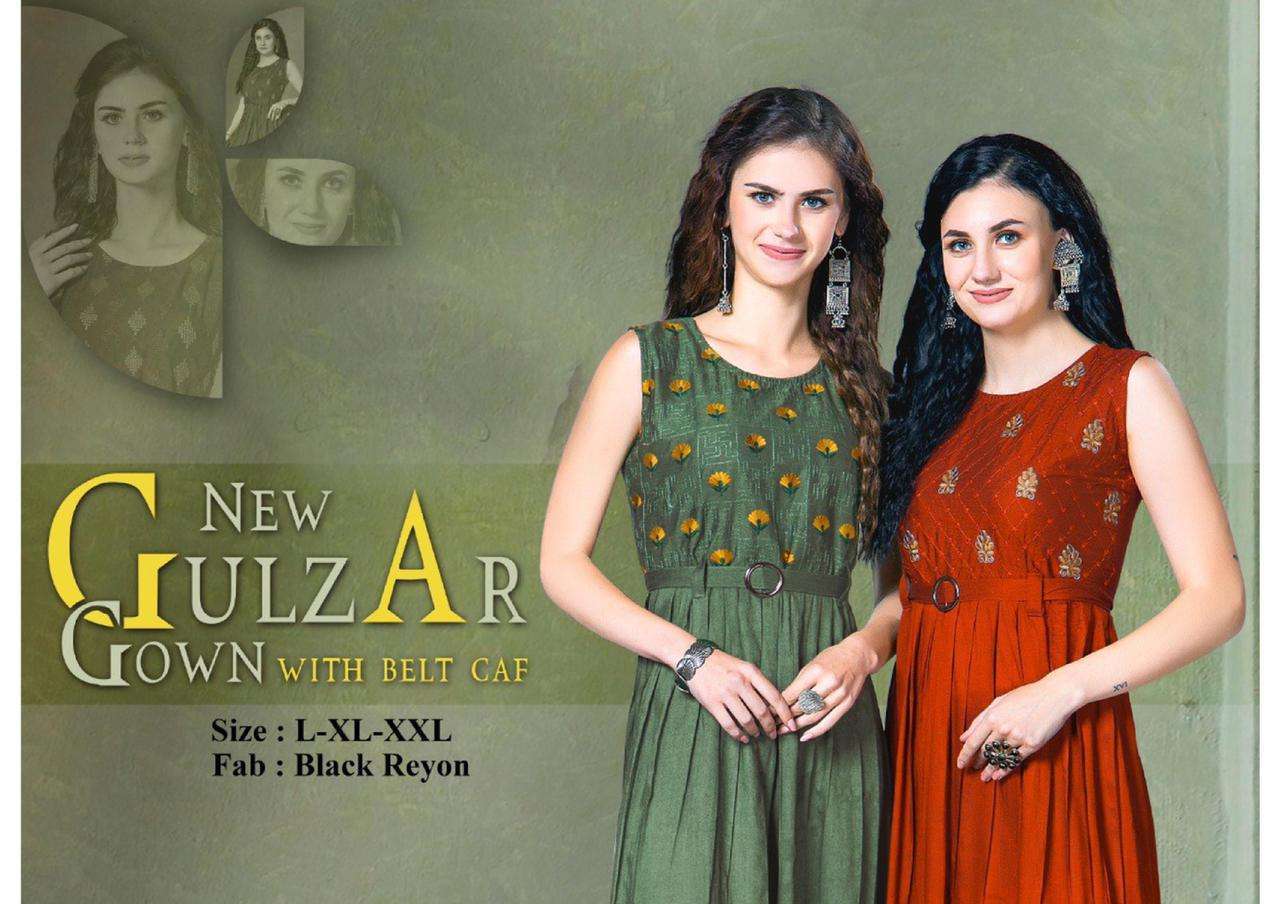 beauty queen gulzar series 101-110 heavy black rayon kurti 