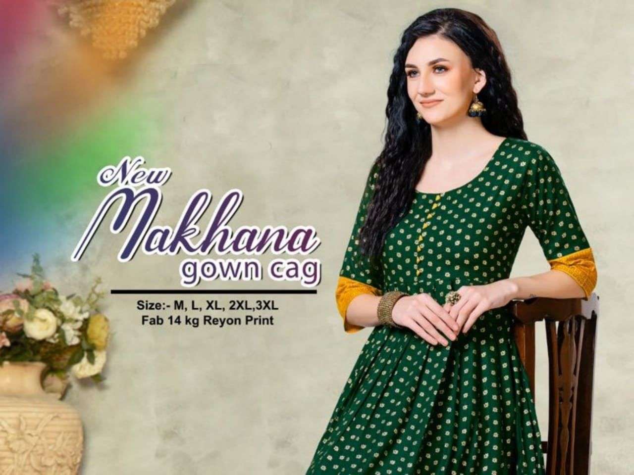 beauty queen makhana series 101-109 heavy rayon 14 kg kurti 