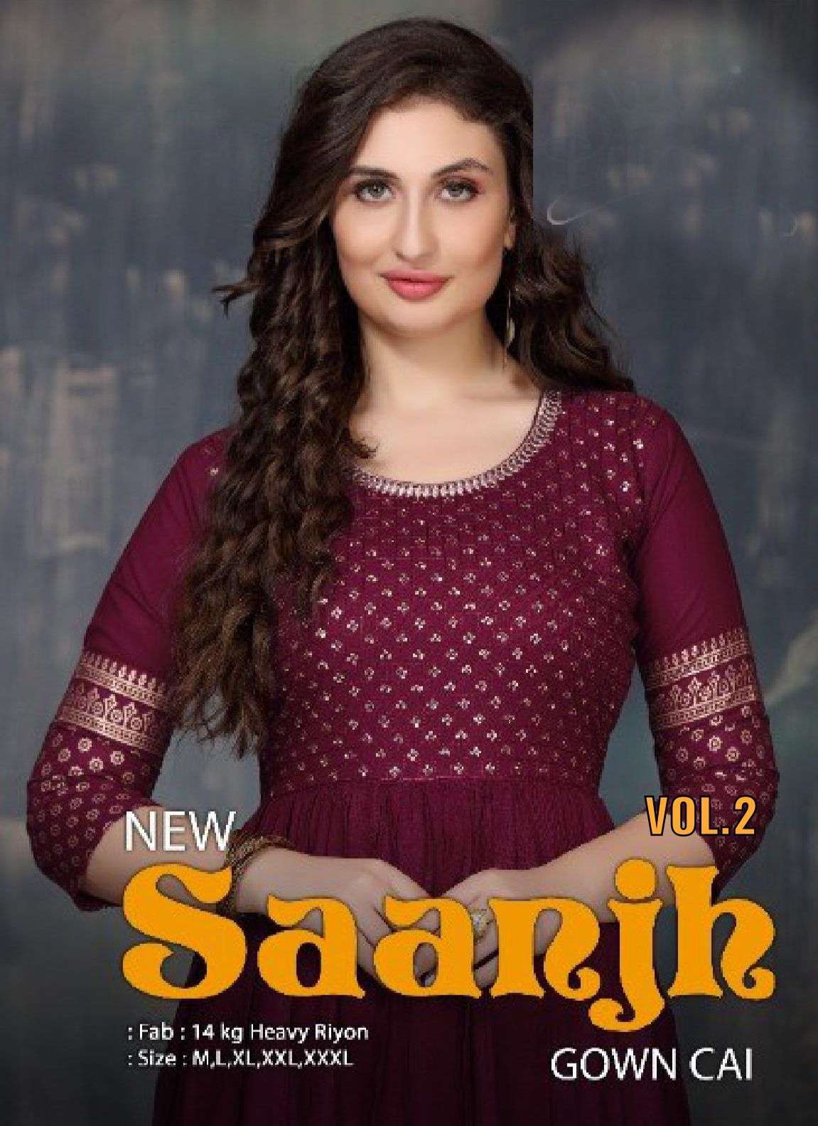 beauty queen saanjh vol 2 series 101-111 heavy rayon 14 kg kurti 