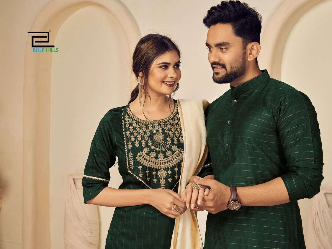 BLUE HILLS COUPLE GOALS 4.0 DESIGNER COTTON JACQUARD READYMADE UIT