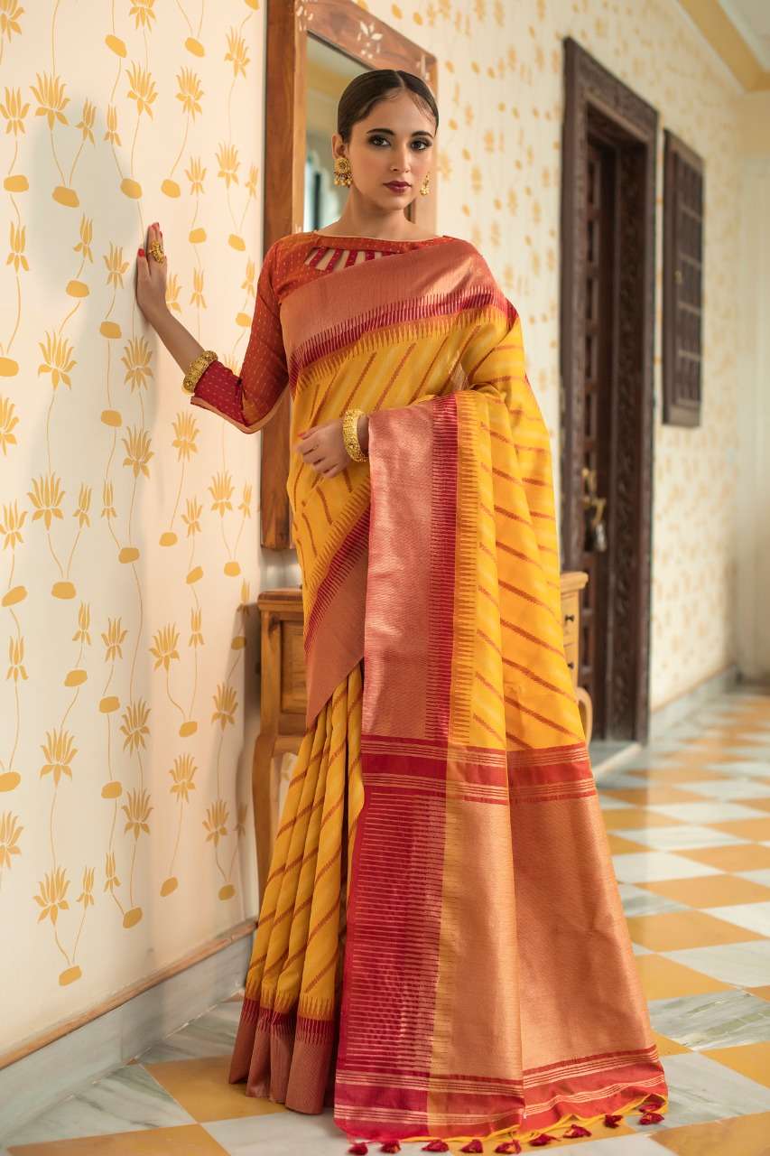 BT-10 DESIGNER SEMI TUSSAR SILK SAREE WITH CONTRAST BORDER 