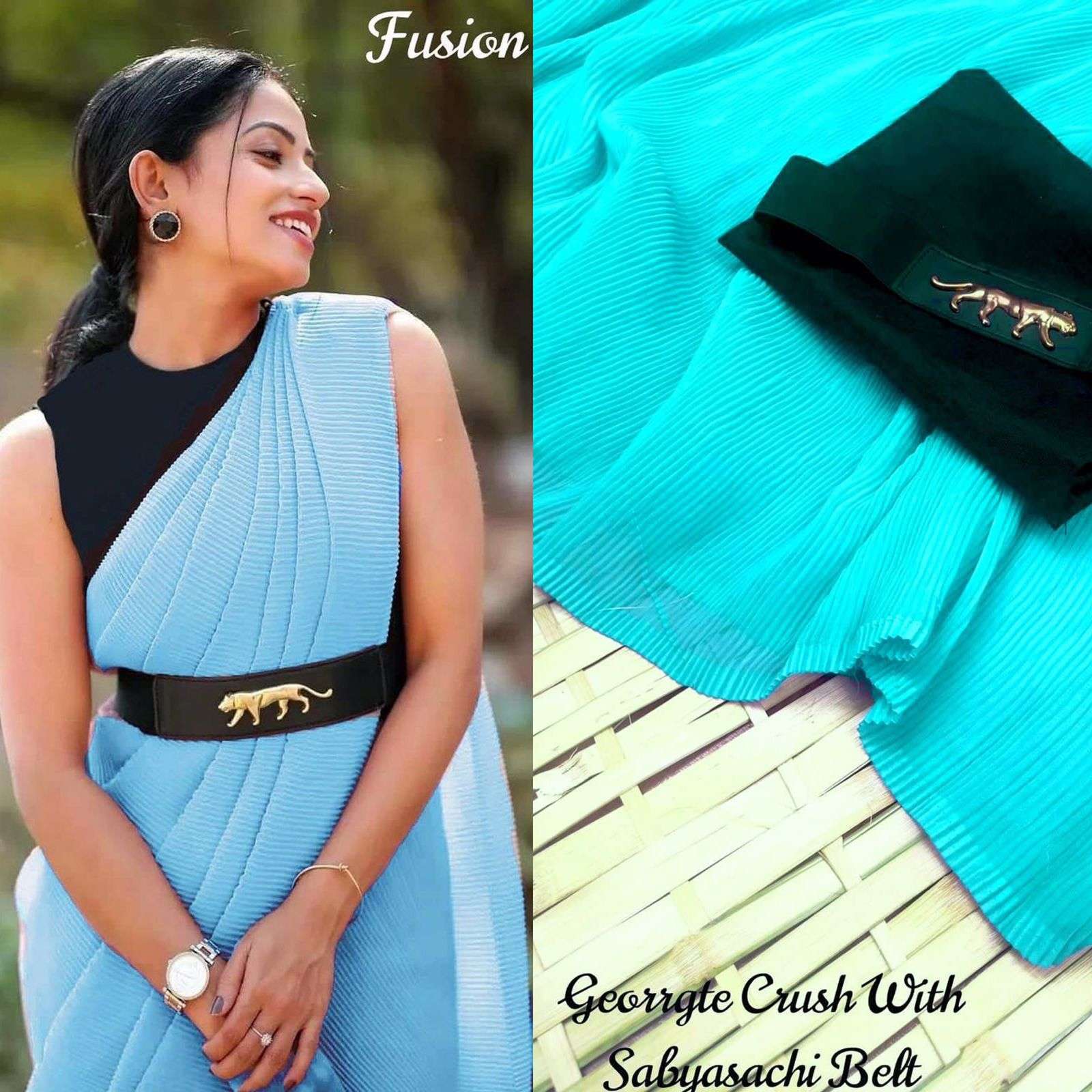 Add quirk to your ensemble adding a simple Sabyasachi belt! | Indian saree  blouses designs, Saree blouse designs, Saree styles