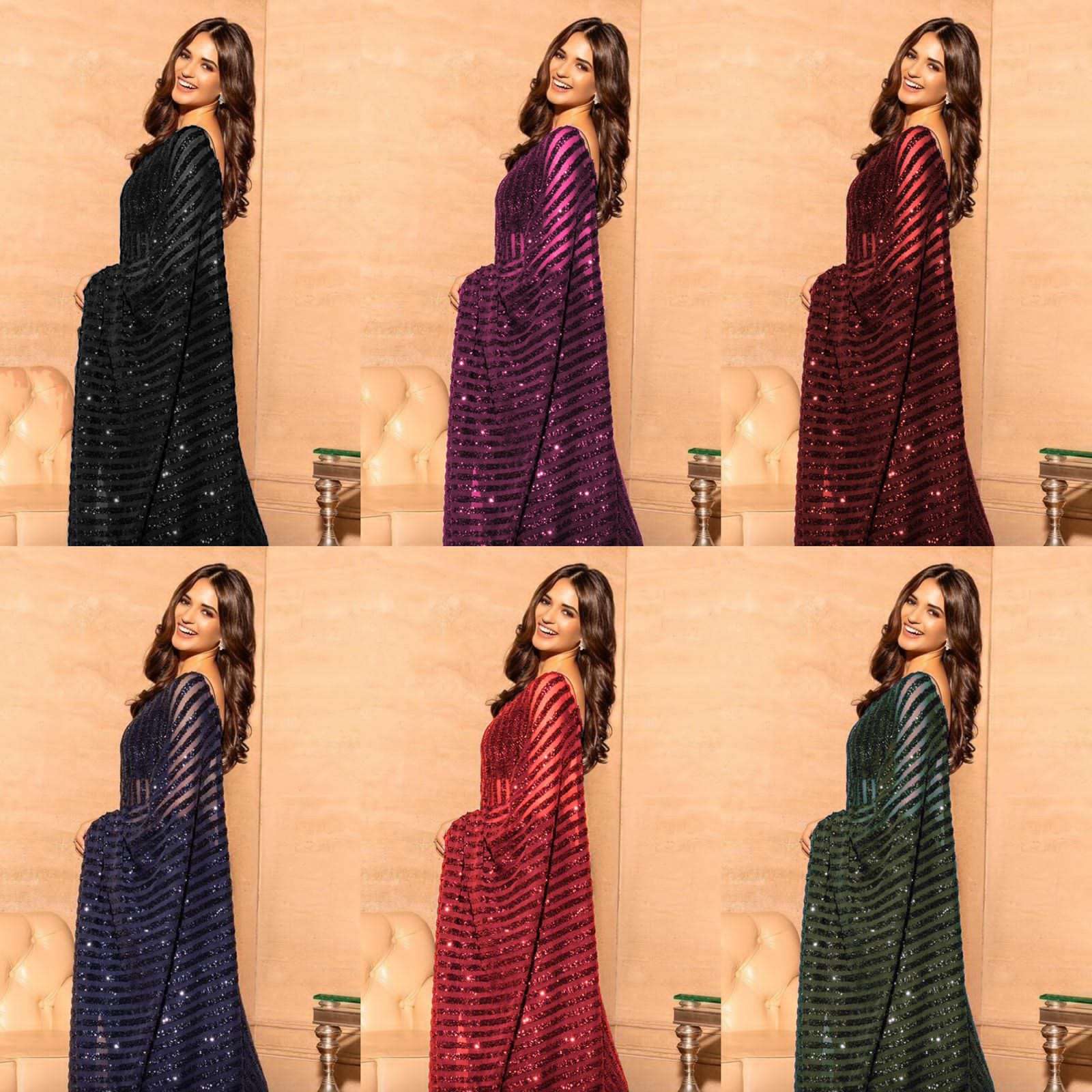 BT-16 DESIGNER 60 GRAM GEORGETTE HEAVY QUALITY SAREES