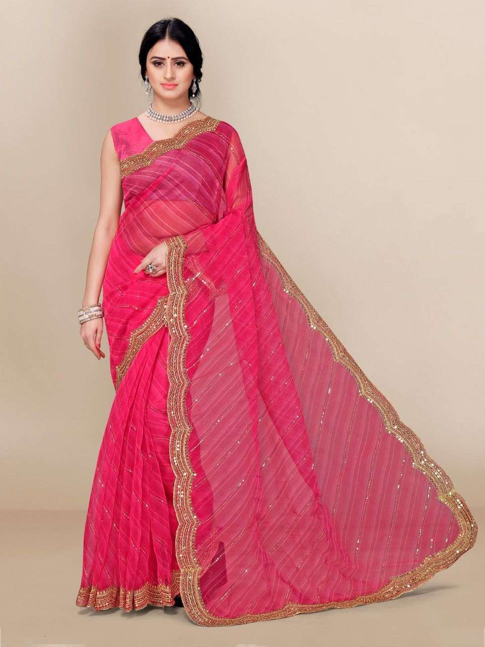 Clemira Sarees Soft Organza saree with satin banglori blouse