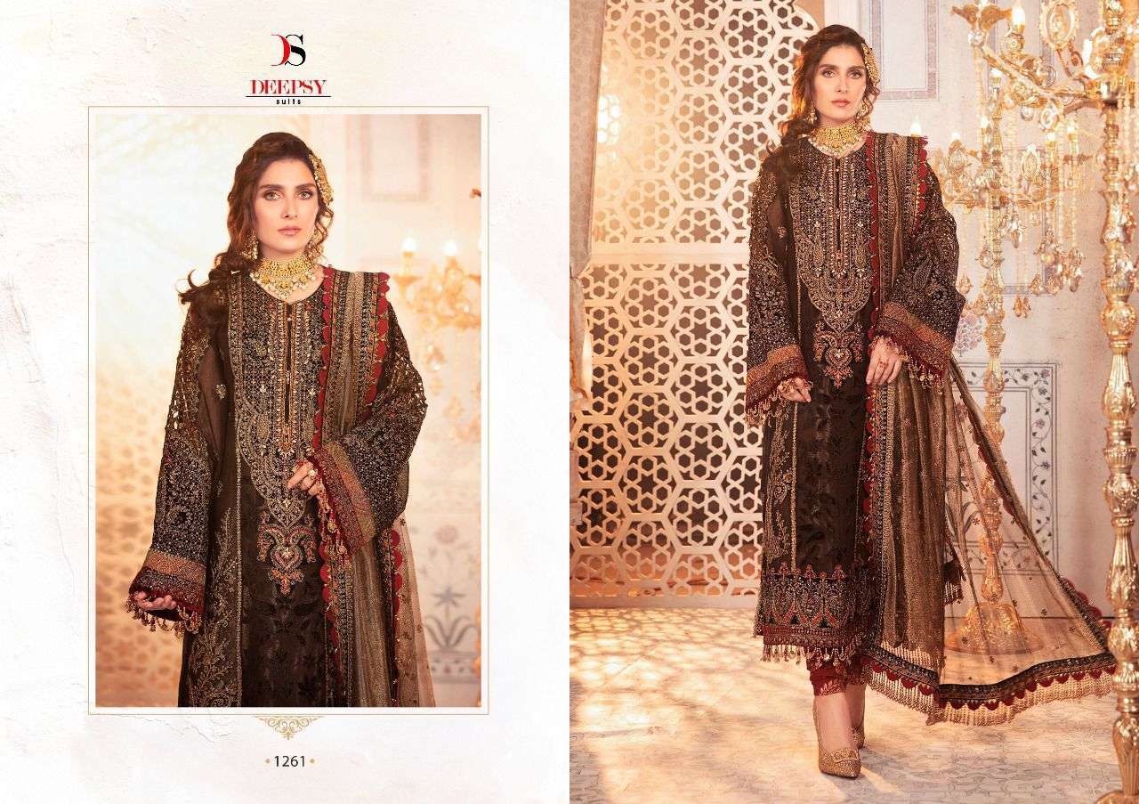 DEEPSY MARIA B EMBROIDERED-21 1261 DESIGNER ORGANZA SUIT 