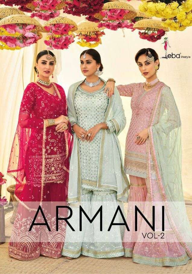 eba armani vol 2 series 1410-1414 faux georgette suit 