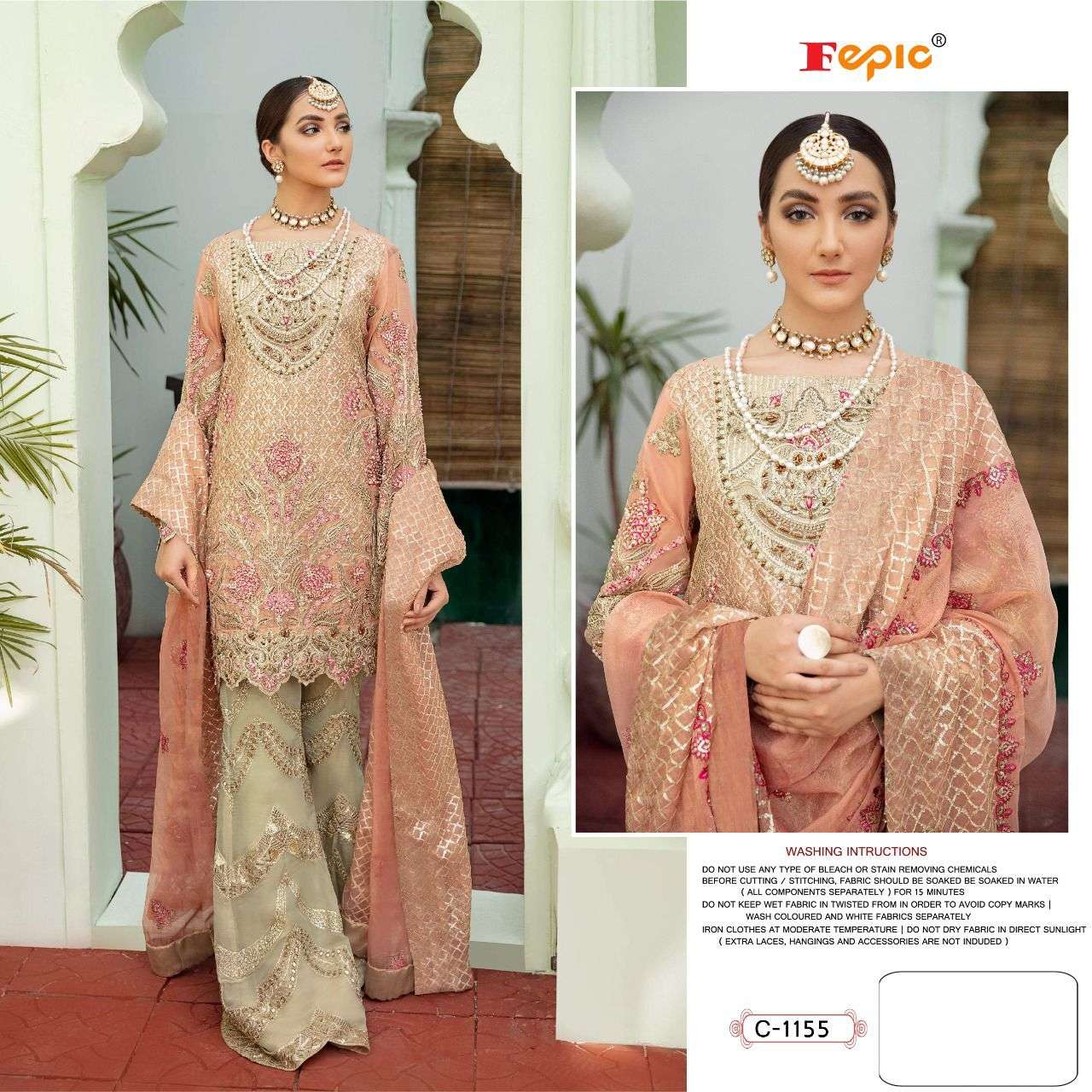 FEPIC C-1155 DESIGNER FAUX GEORGETTE SUIT 