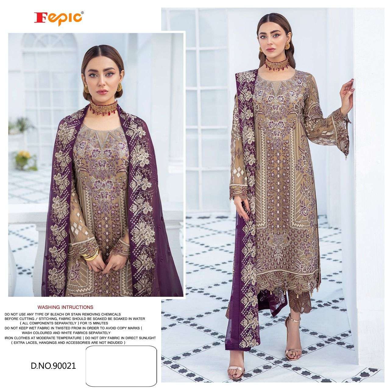 FEPIC ROSEMEEN 90021 DESIGNER FAUX GEORGETTE SUIT 