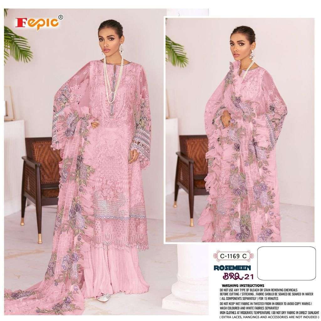 fepic rosemeen c 1169 faux georgette embroidered suit 