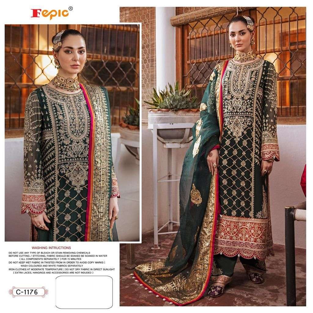 FEPIC ROSEMEEN C-1176 DESIGNER GEORGETTE SUIT 