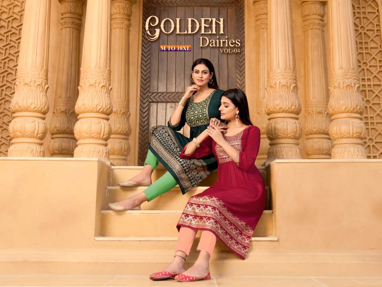 golden dairies vol-4 series 1001-1008 rayon slub 14 kg kurti 