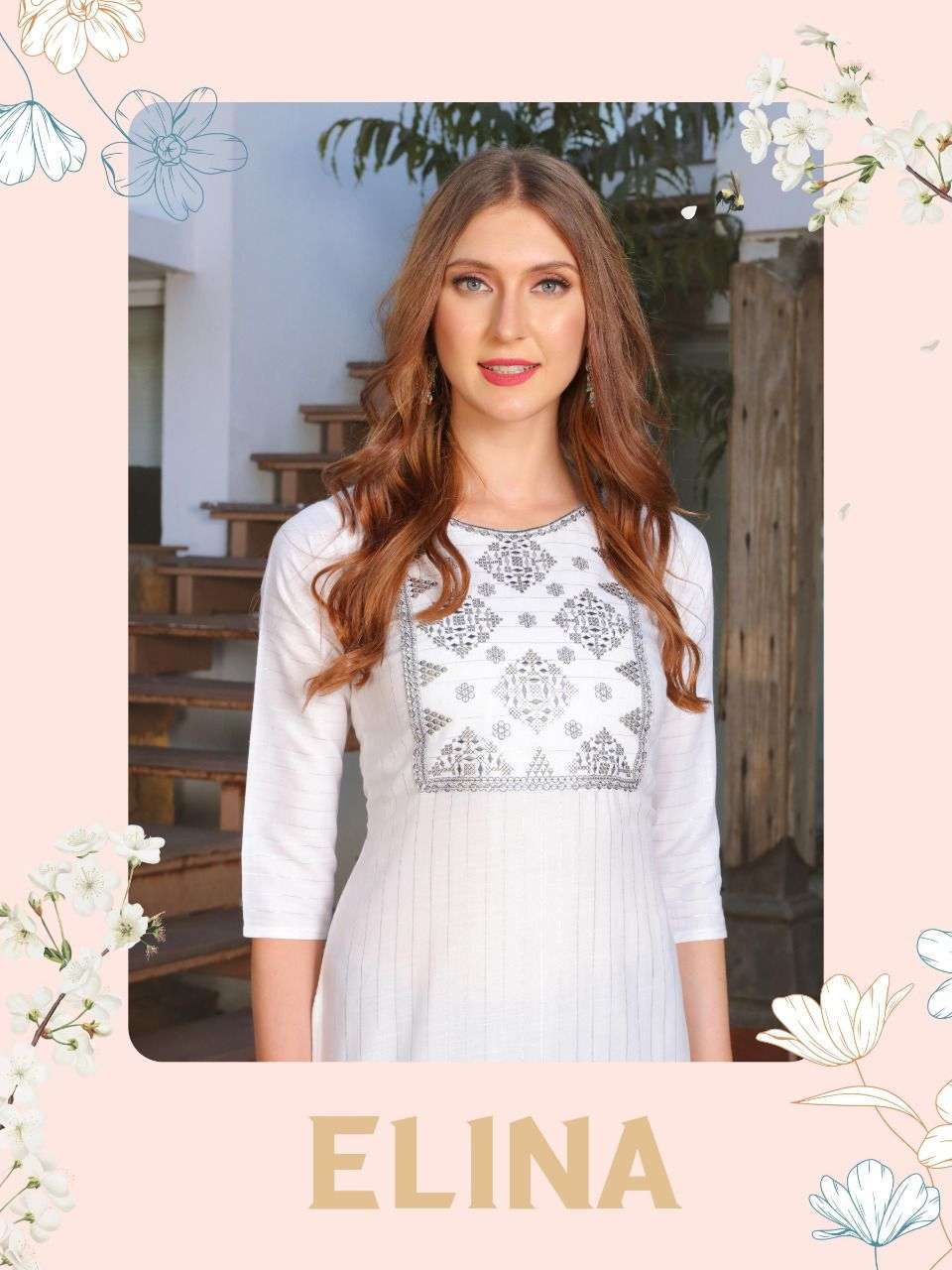 heritage elina series 01-07 rayon heavy lurex two toned kurti 