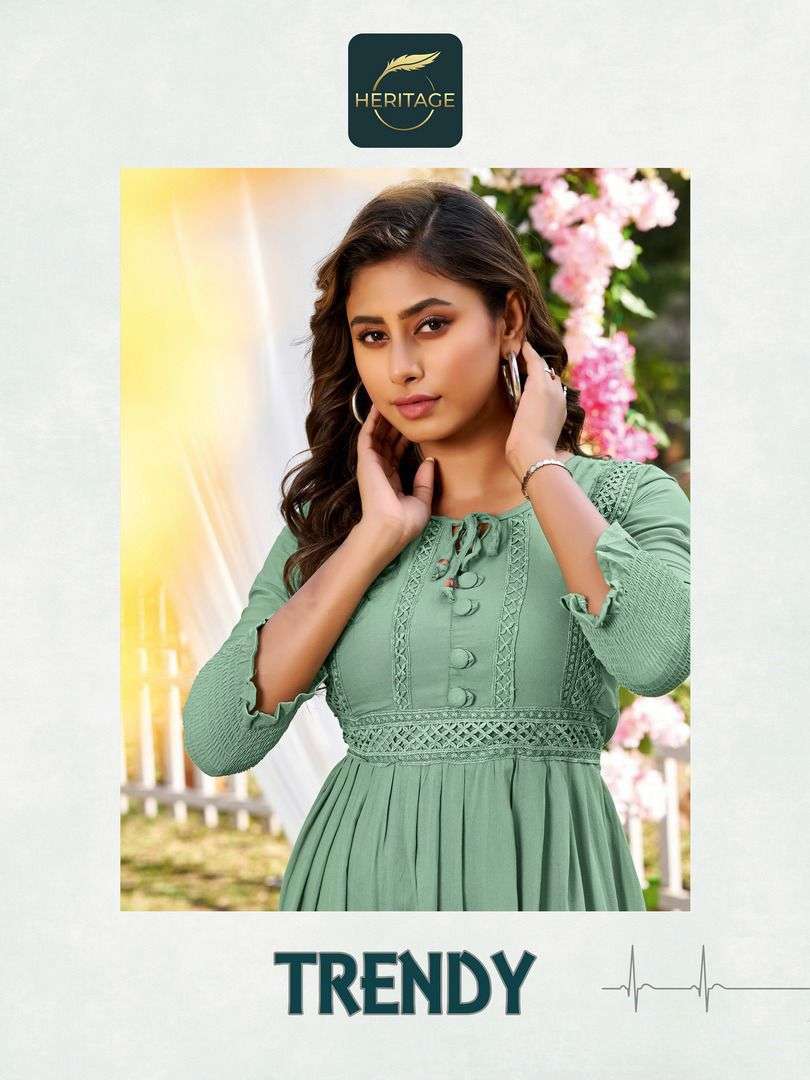 heritage trendy series 1001-1007 rayon heavy soft viscose liquid kurti