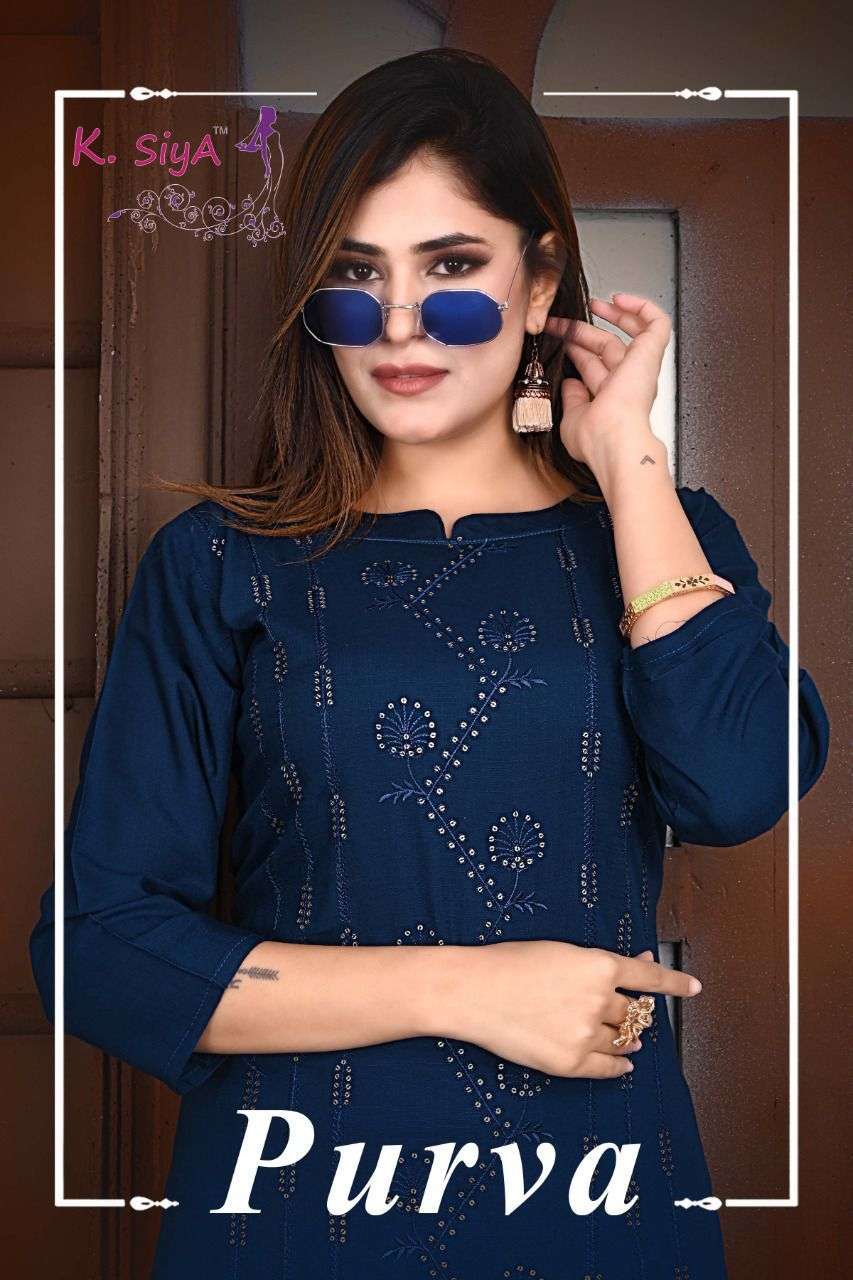 k.siya purva heavy rayon slub kurti 