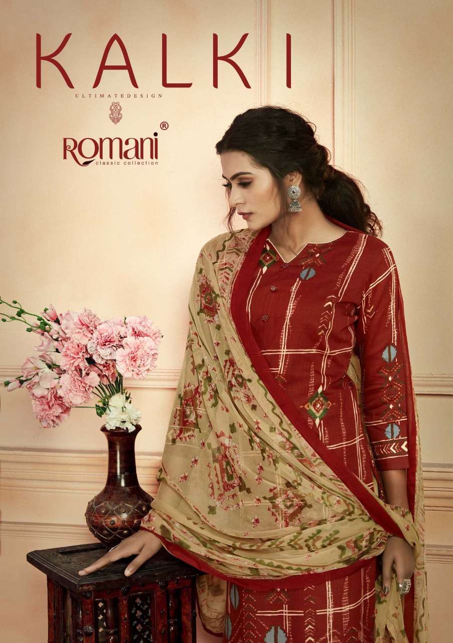 kalki romani series 102001-1028010 pure jam cotton suit 