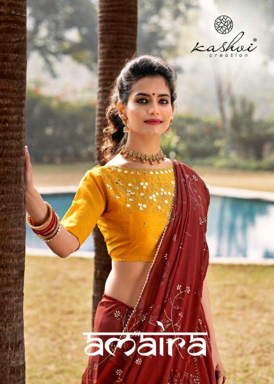 KASHVI AMAIRA DESIGNER GEORGETTE WEIGHTLESS SAREE 