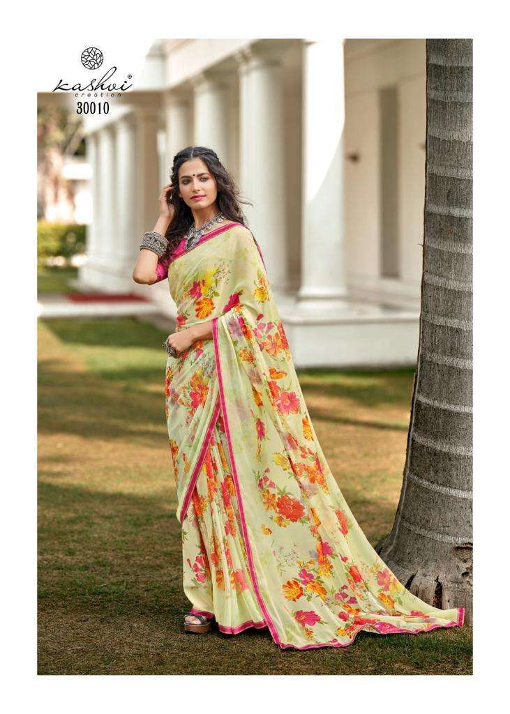 kashvi radhika vol 2 series 30001-30010 Chiffon With Broad Lace saree