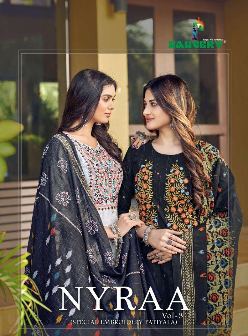 Kauvery Nyraa Vol-3 series 301-316 Pure Cotton readymade suit