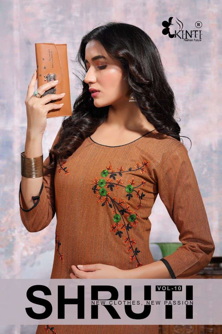 kinti shruti vol 3 series 1001-1010 Handloom Cotton Lurex kurti