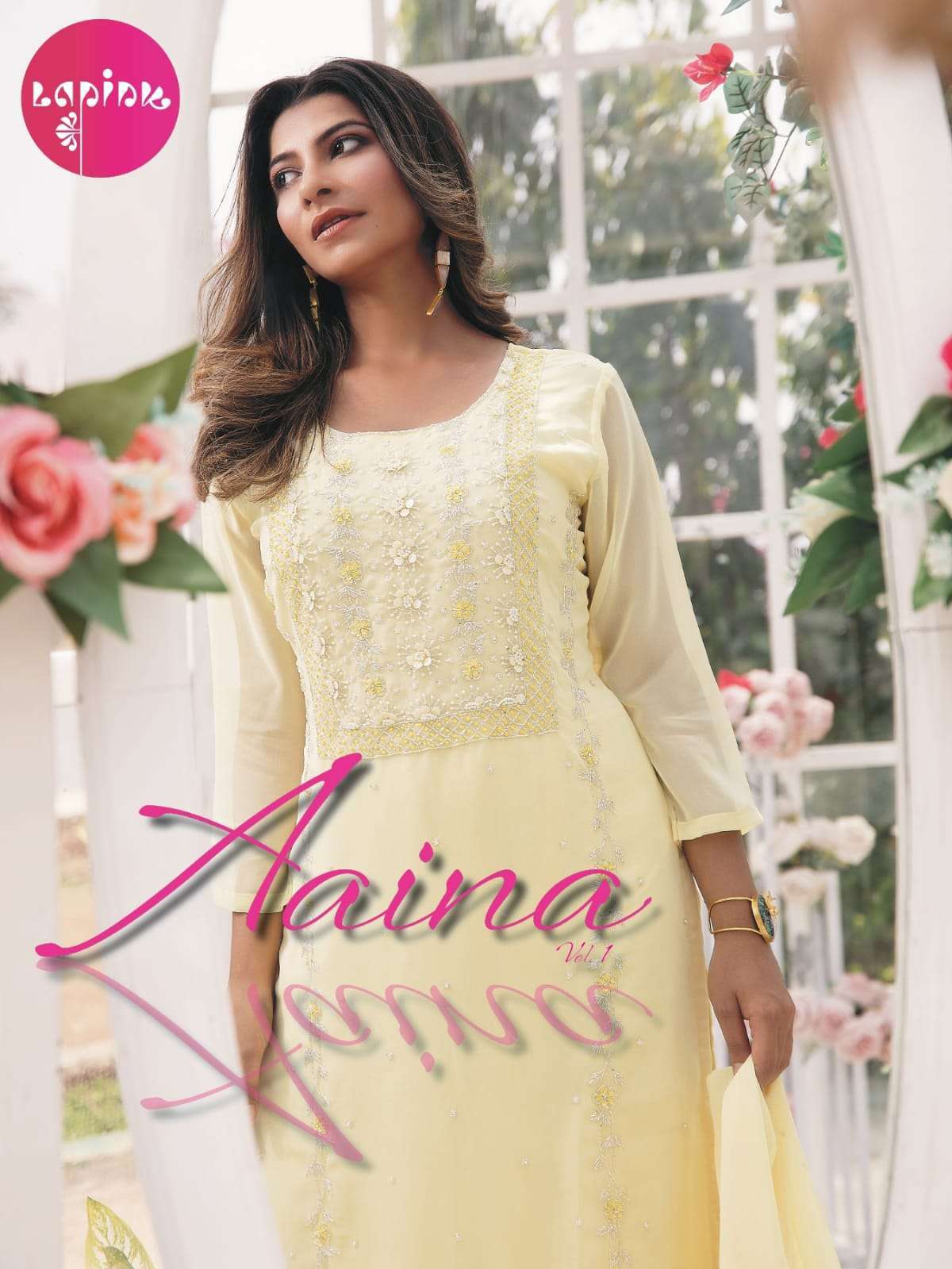 lapink aaina vol 1 Pure Chinon and Georgette readymade suit 