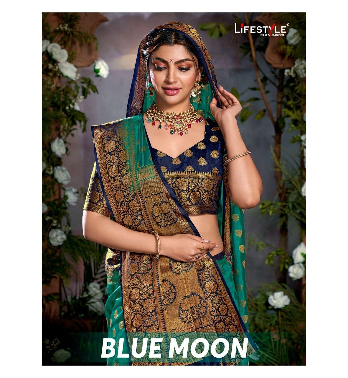 lifestyle blue moon series 82101-82106 dola silk saree