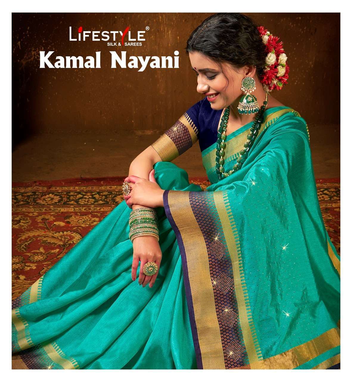 lifestyle kamal nayani vol 1 series 80621-80626 nylon silk saree