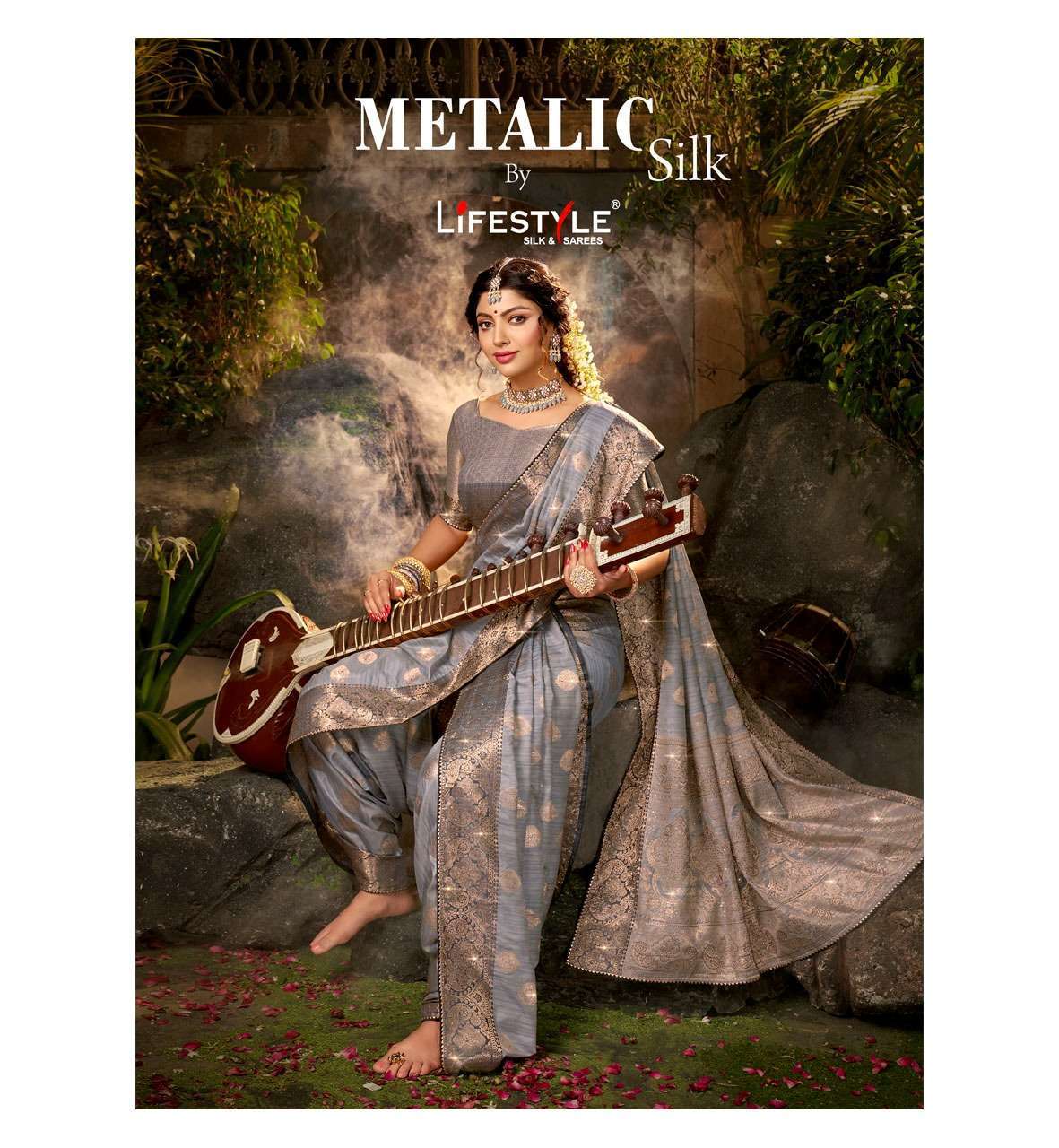 lifestyle metalic silk vol 1 series 81201-81206 katan silk saree