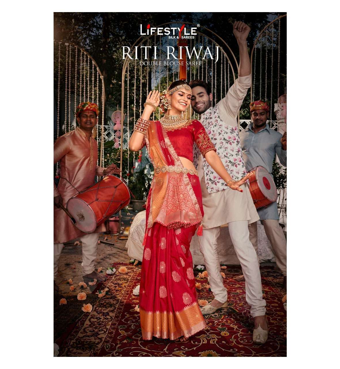 lifestyle riti riwaz vol 1 series 81301-81306 raw silk saree