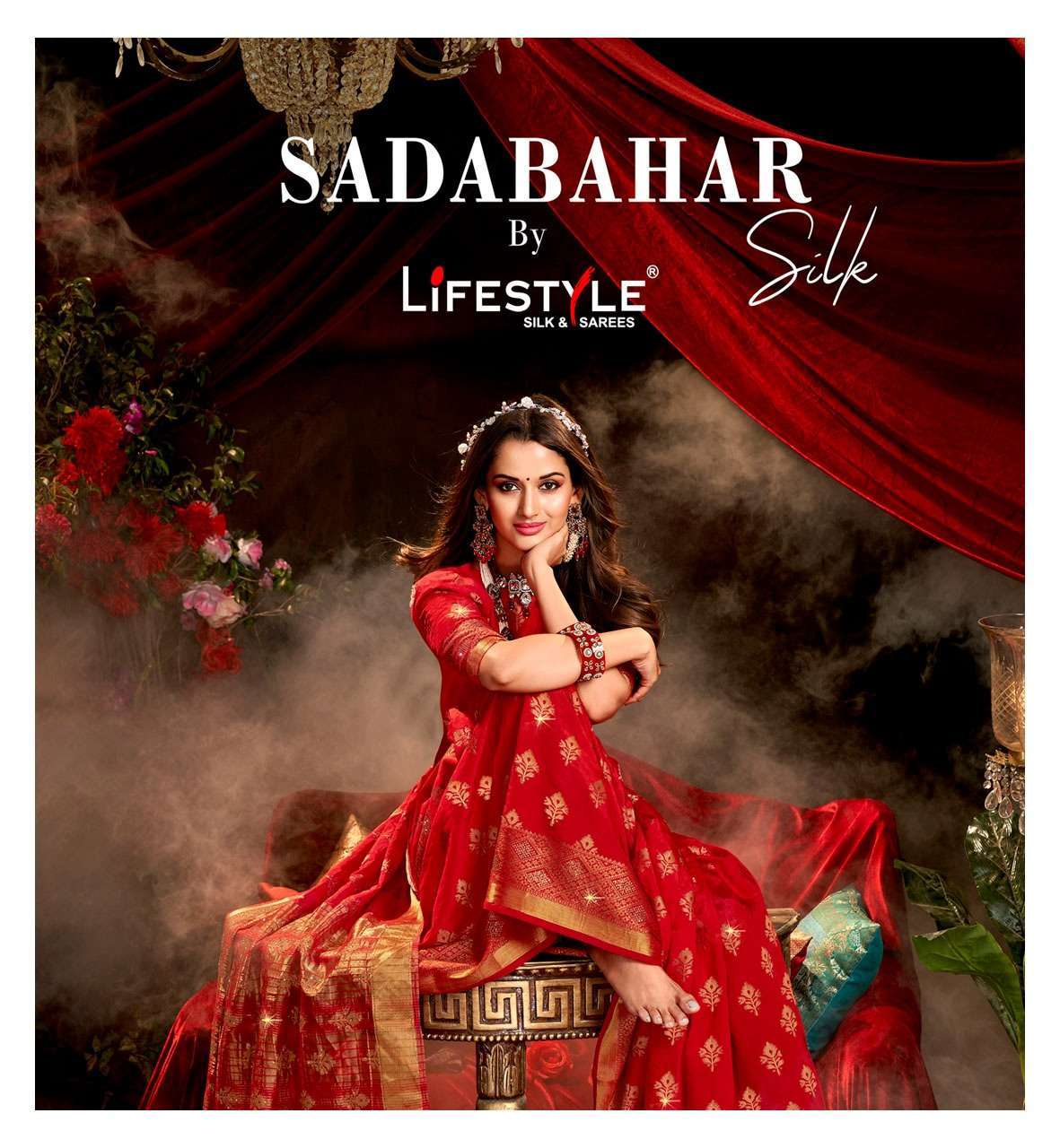 lifestyle sadabahar silk vol 1 series 81161-81166 raw silk saree