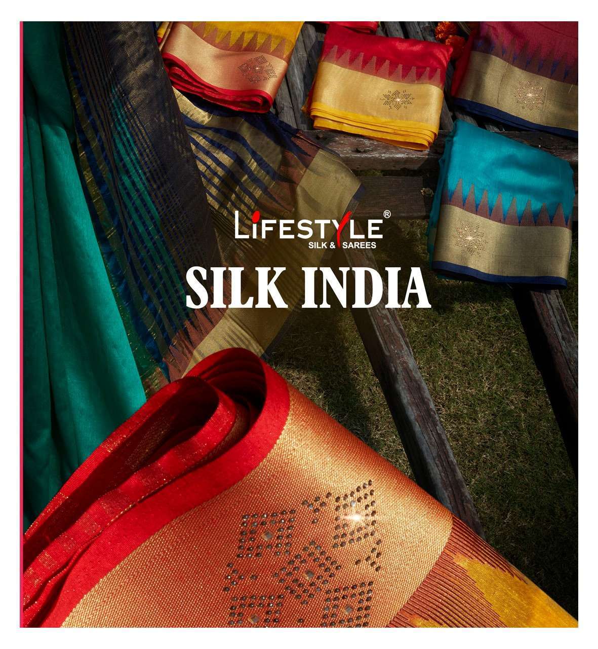 lifestyle silk india vol 1 series 80161-80166 raw silk saree