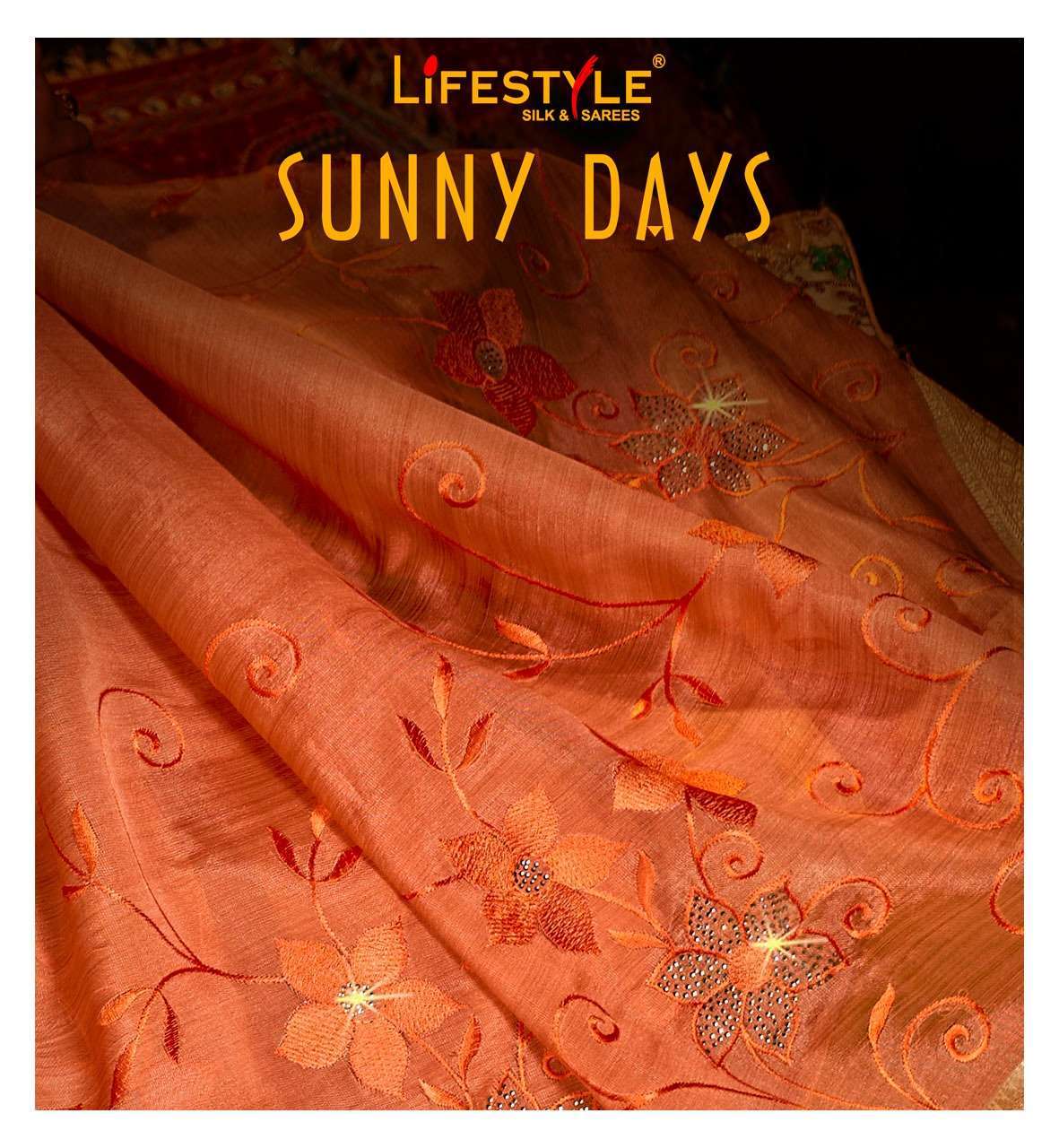 lifestyle sunny days vol 1 series 79861-79866 organza tissue saree