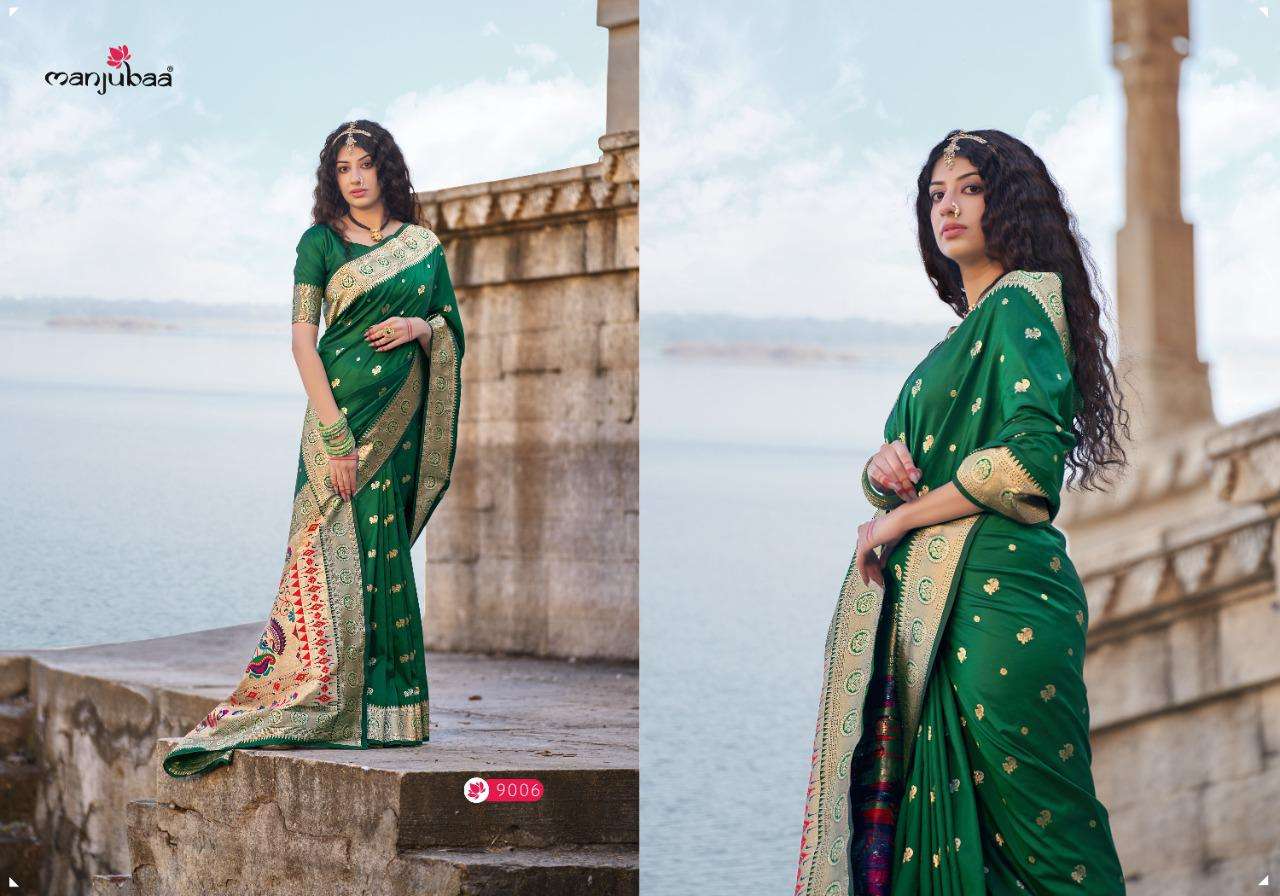 MANJUBAA MAHAVANI PAITHANI-9000 DESIGNER BANARASI SILK SAREE 