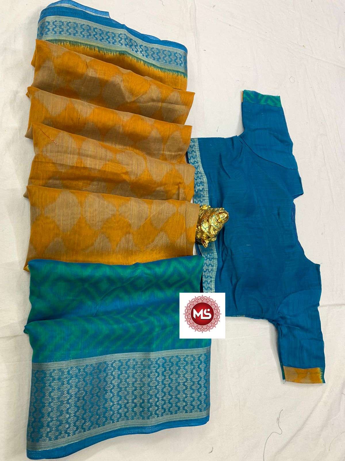 MS BRAND SIMPLEY DESIGNER LINEN COTTON BASE SAREE 