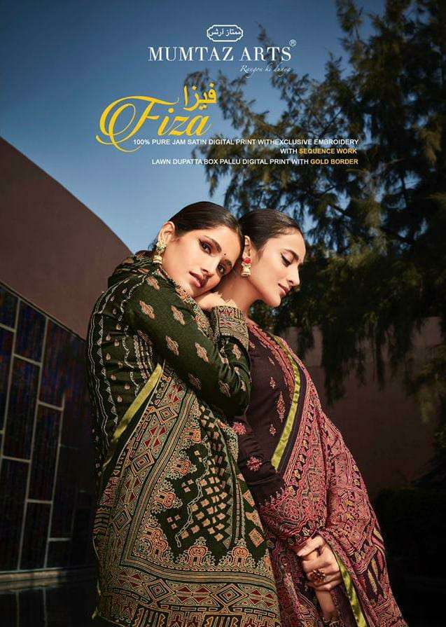 mumtaz arts fiza series 7001-7010 Pure Jam satin Print suit