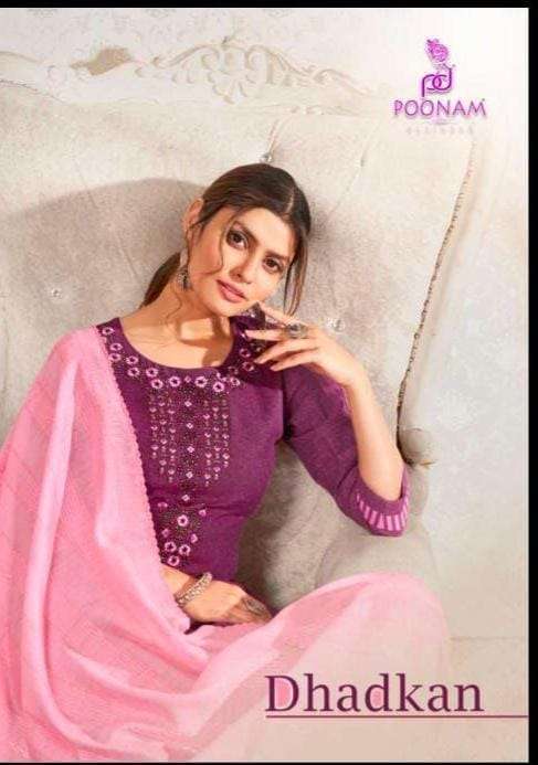 poonam dhadkan series 1001-1008 cotton with readymade suit 