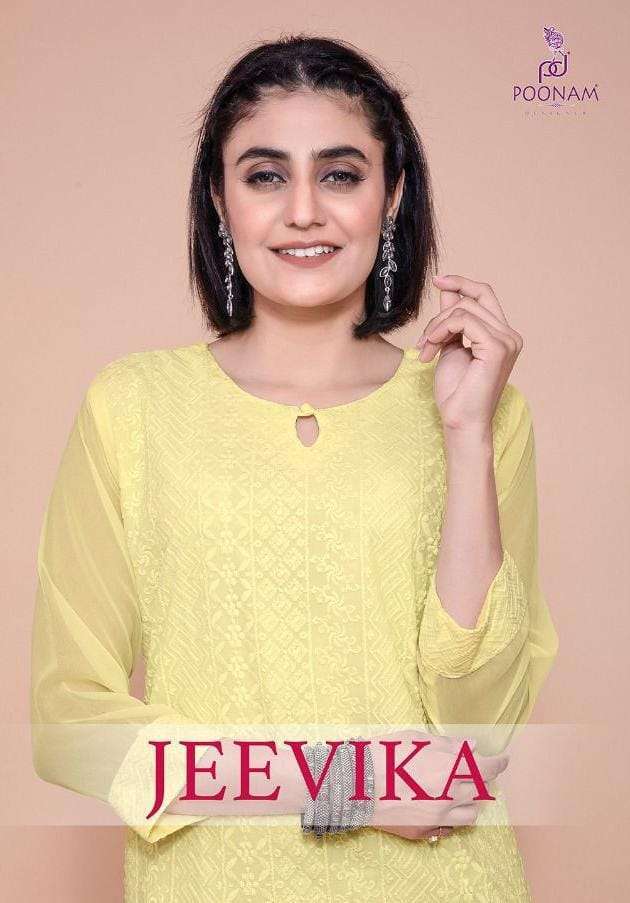 poonam jeevika series 301-304 georgette siffli work kurti