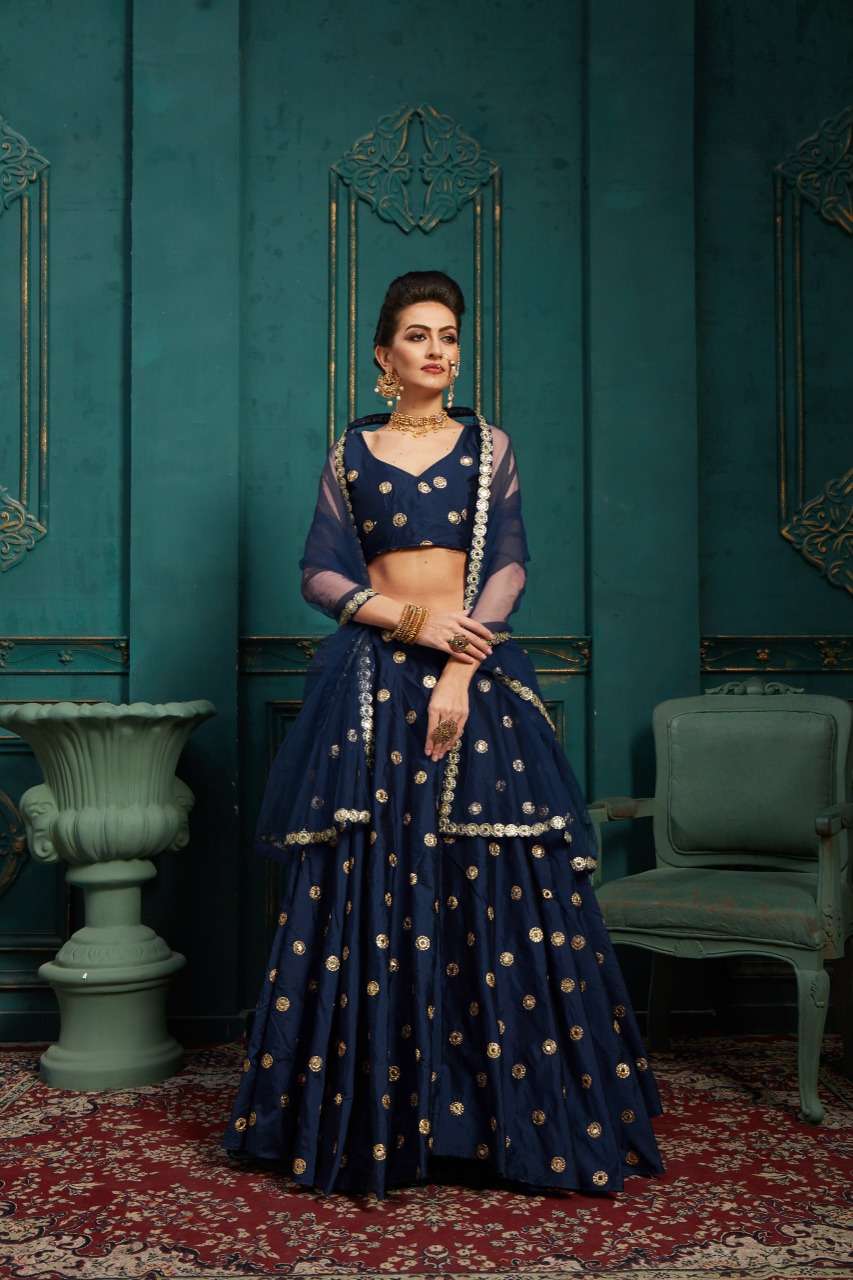 QUEEN 701 DESIGNER TAFFETA SILK LEHENGA 