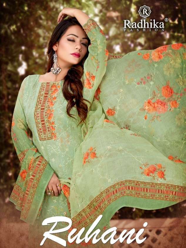 radhika ruhani series 1001-1006 cotton digital print suit 